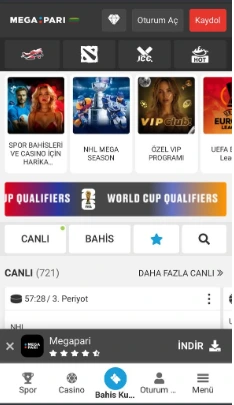Megapari iOS Cihazlar için Uygulama