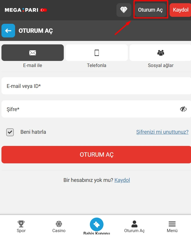Megapari Mobil Site Megapari Mobil Web Sitesi Görünümü